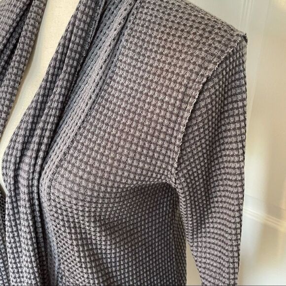 Altar’d State Thermal Raw Edge Slub Shaw Pocketed Cardigan, Medium - Picture 8 of 14